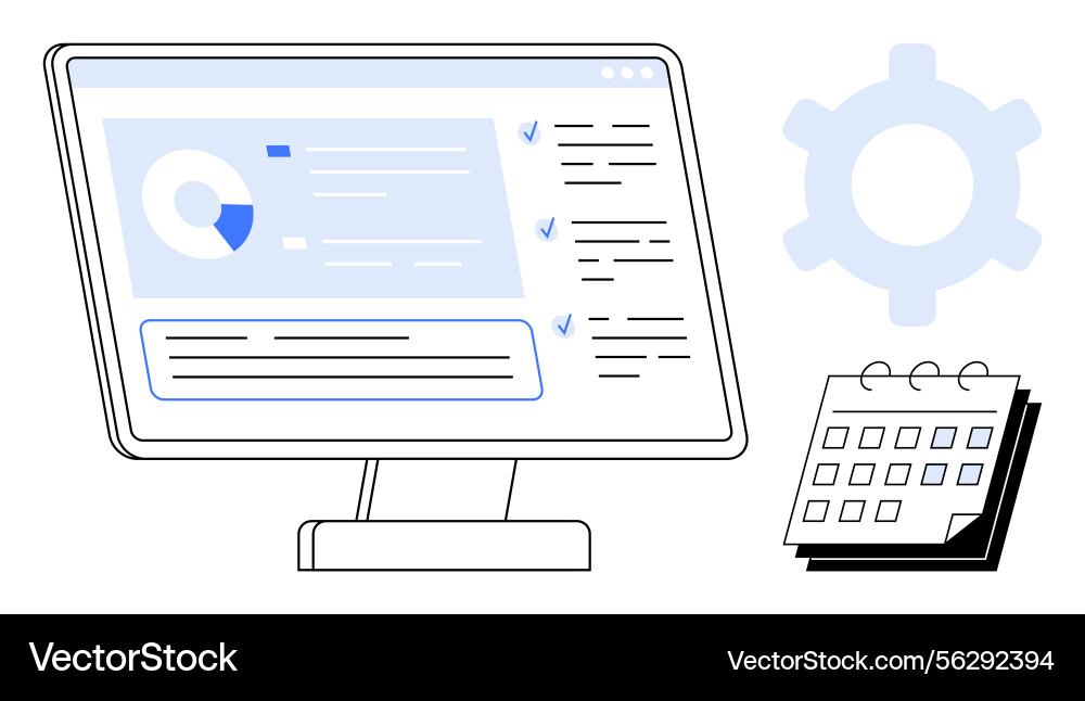 Task management dashboard with analytics calendar Task management dashboard with analytics calendar vector image