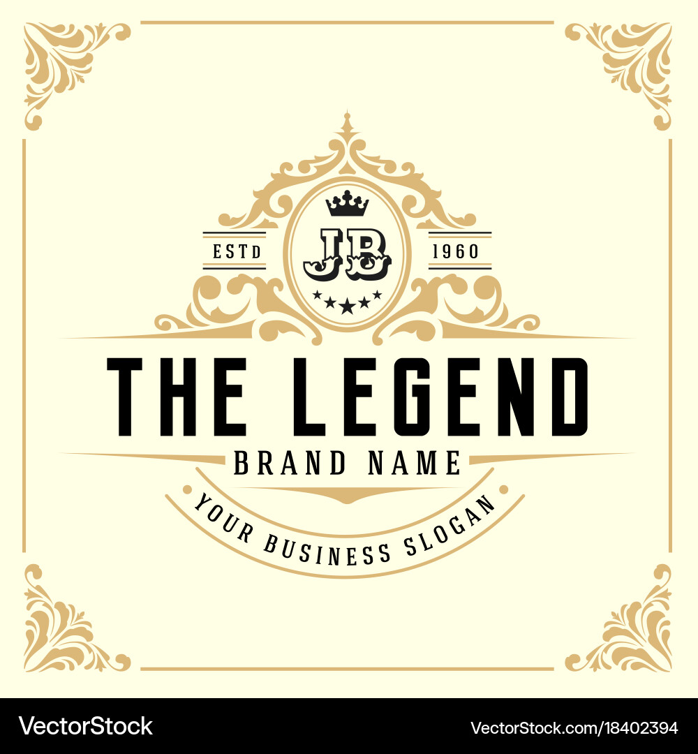 Vintage Monogram Logo Template Royalty Free Vector Image