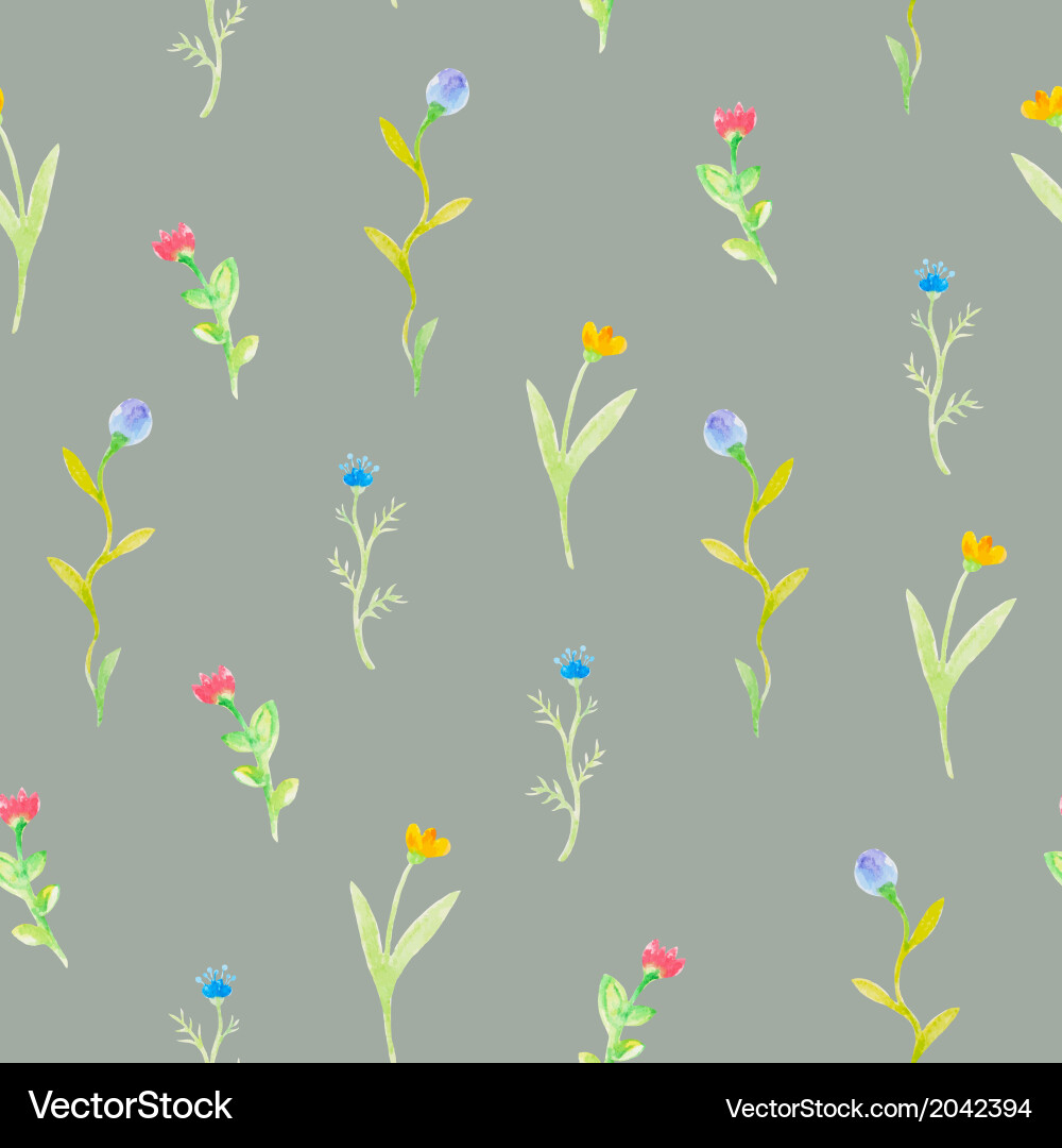 Watercolor Floral Spring Pattern vector image
