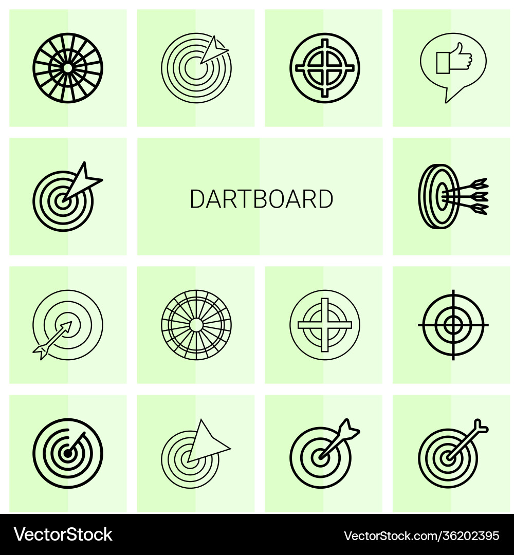 14 dartboard icons Vector Image