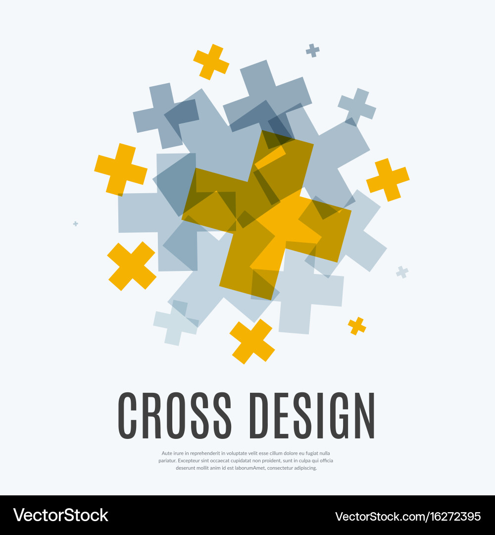 Abstract design elements with cross Vector Image