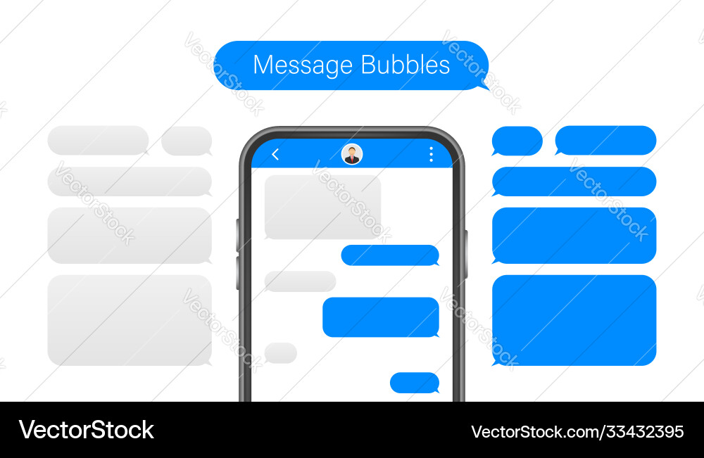 Chat interface application with dialogue window Chat interface application with dialogue window Vector Image