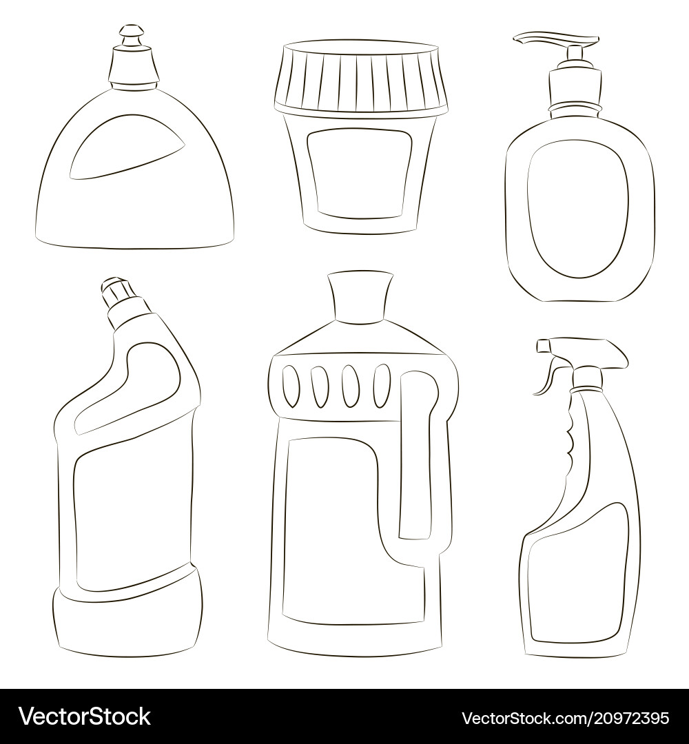 Detergent bottles collection Detergent bottles collection vector image