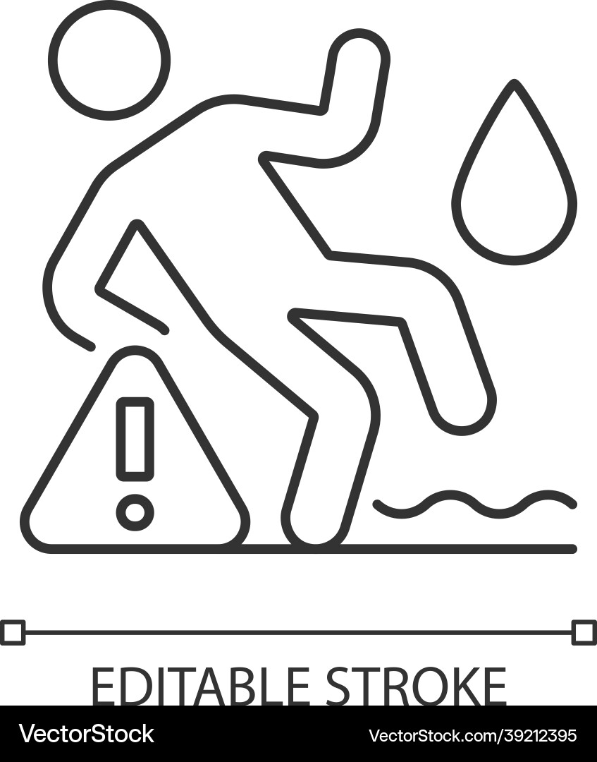 Do not use on wet surface linear manual label icon Do not use on wet surface linear manual label icon vector image