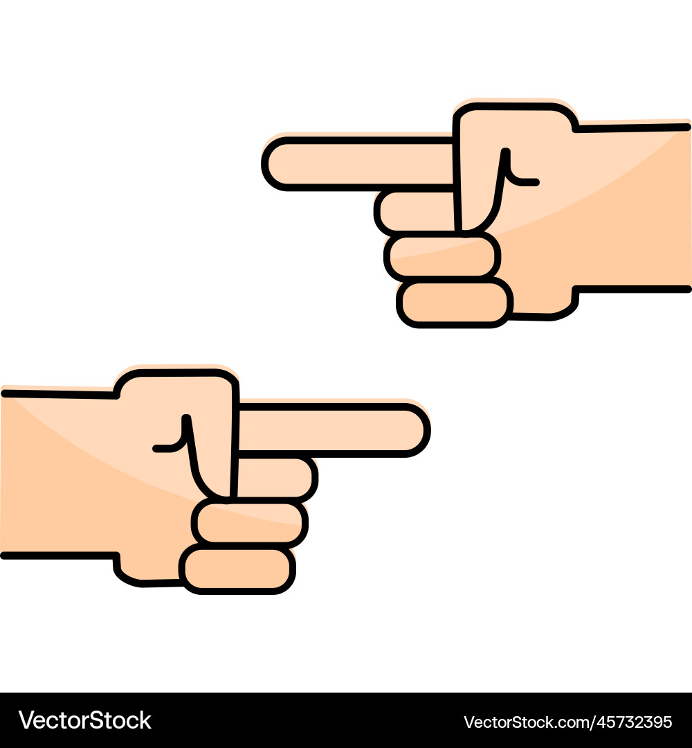 Fingers pointing index opposite each Fingers pointing index opposite each vector image