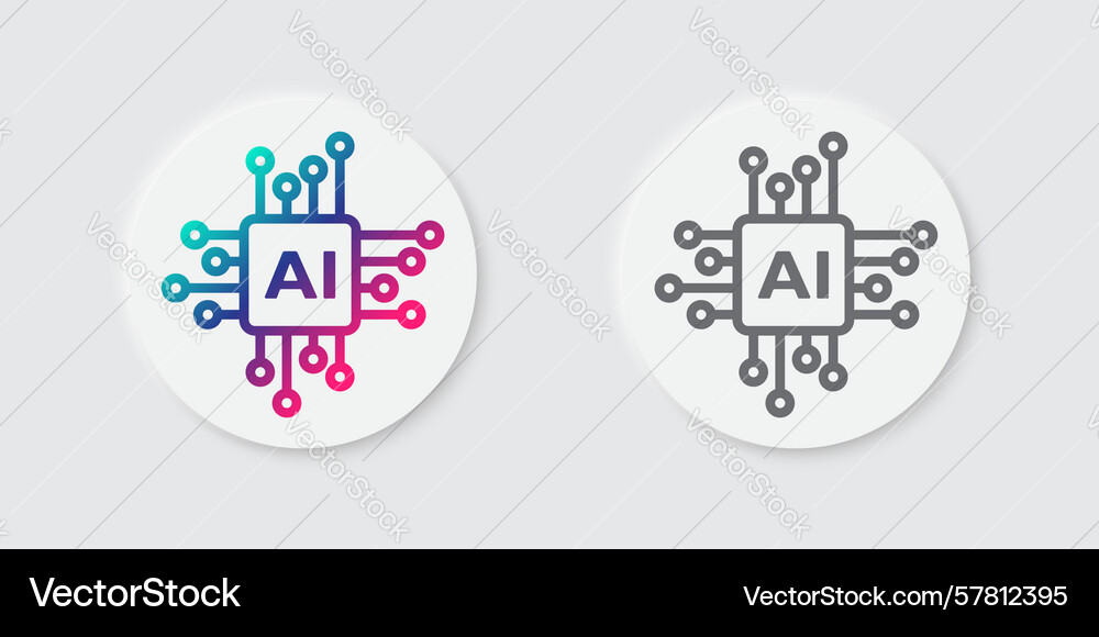 Generate ai button user interface artificial vector image