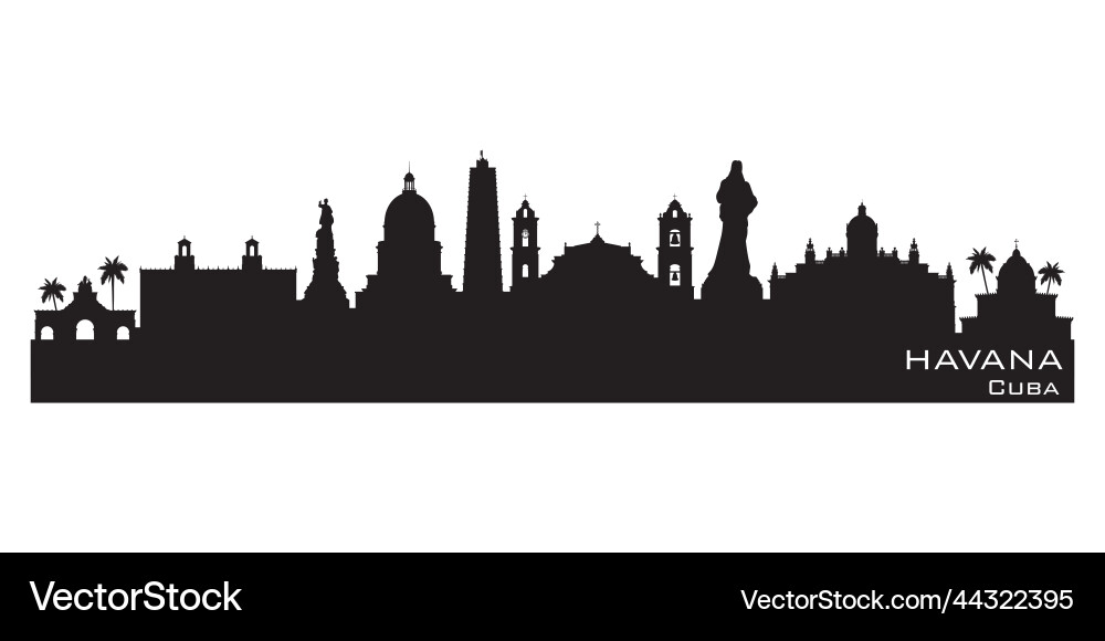 Havana cuba city skyline silhouette Havana cuba city skyline silhouette Vector Image