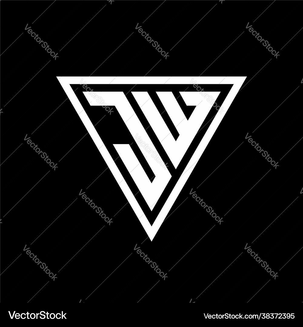 Jw logo monogram with triangle shape designs Vector Image