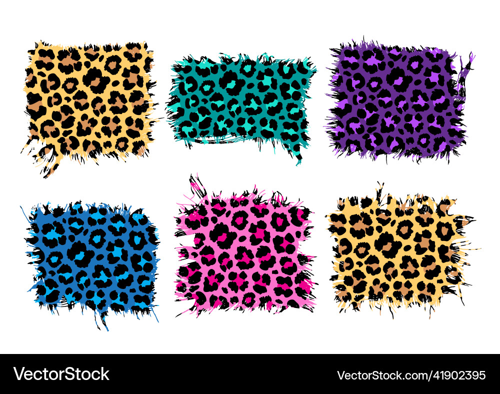 Leopard Print Fabric Patches vector image