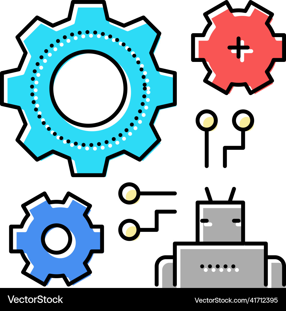 Machine learning color icon vector image