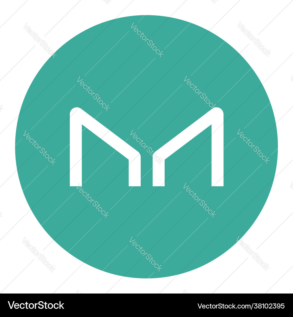 Maker mkr token symbol cryptocurrency logo coin – Royalty-Free Vector |  VectorStock