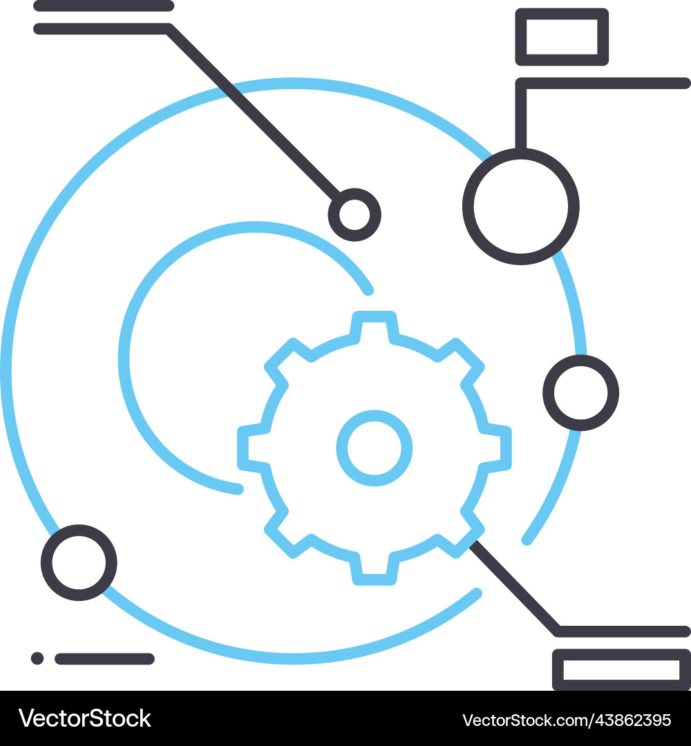 Planetary system data line icon outline symbol Planetary system data line icon outline symbol vector image