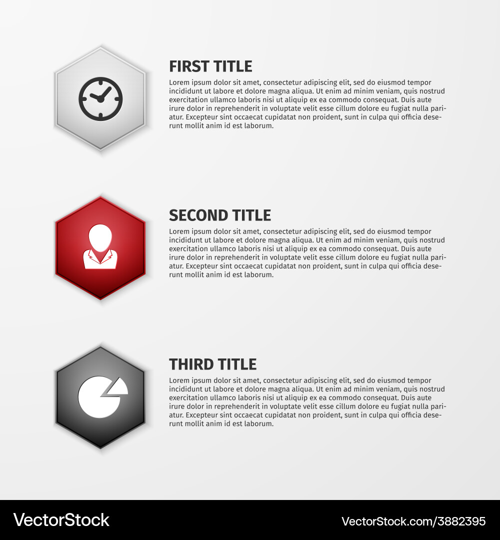 Progress icons for three steps Vector Image