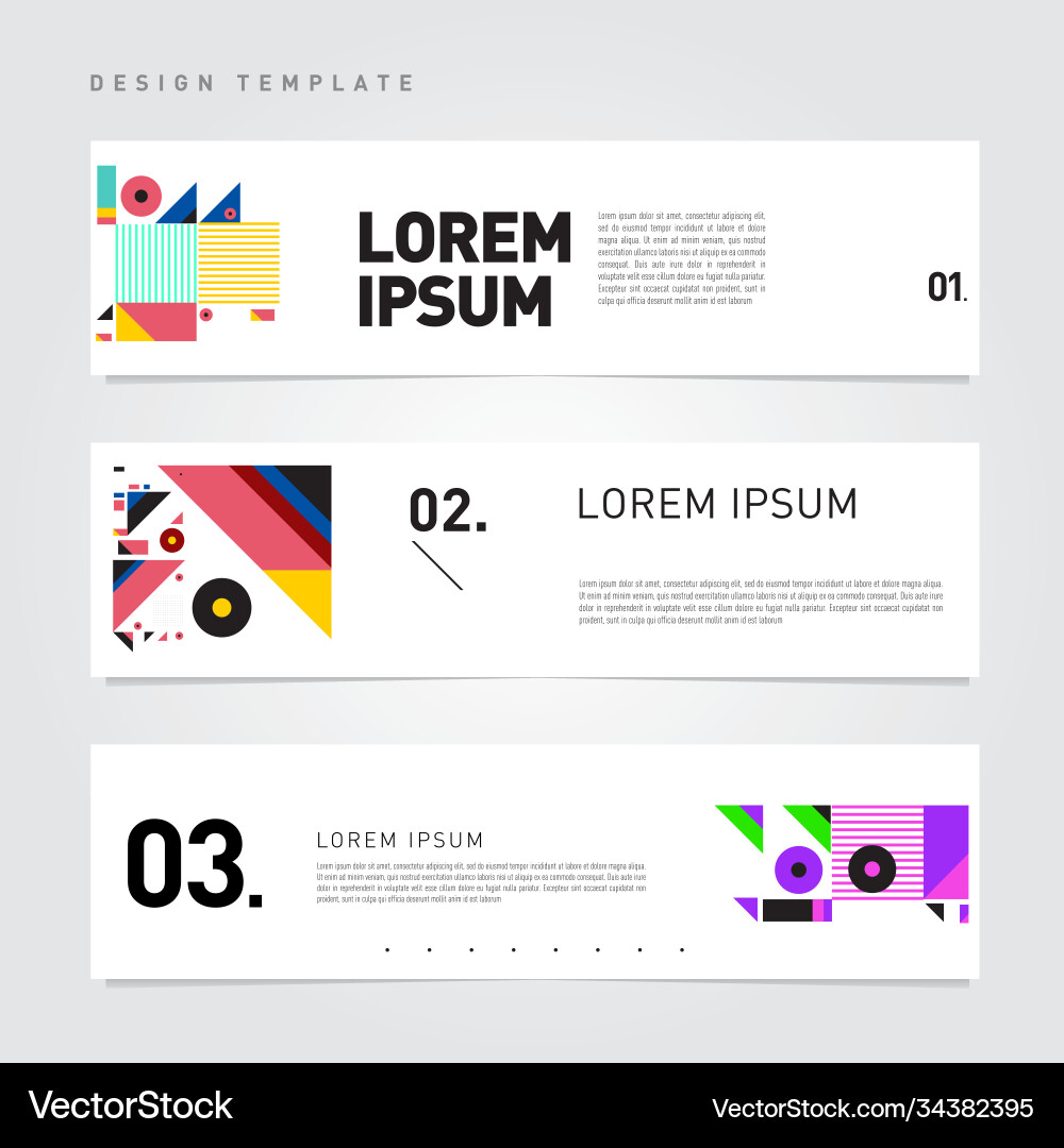 Set abstract banner web design template retro Set abstract banner web design template retro Vector Image