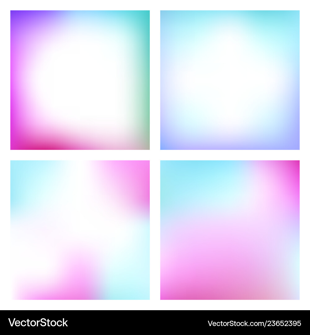 Set of abstract gradient with soft colors Vector Image