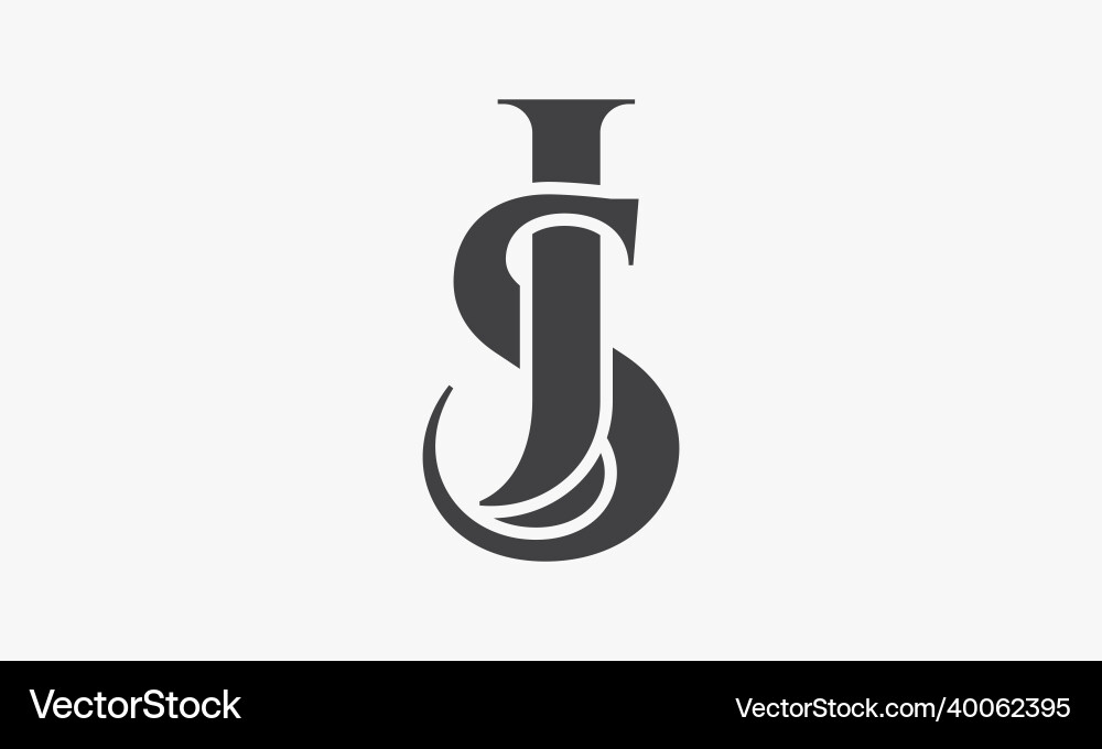 Sj or js logo letter isolated on white background