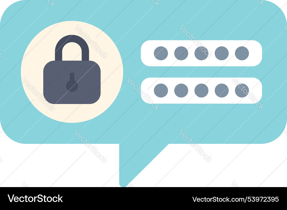 Speech bubble showing password security concept Speech bubble showing password security concept vector image