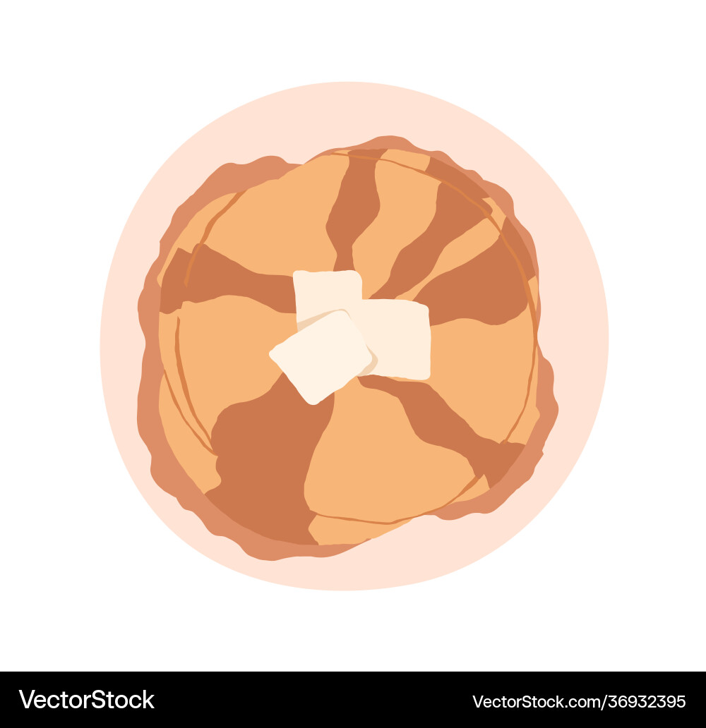 Stack pancakes served with butter and honey Stack pancakes served with butter and honey vector image