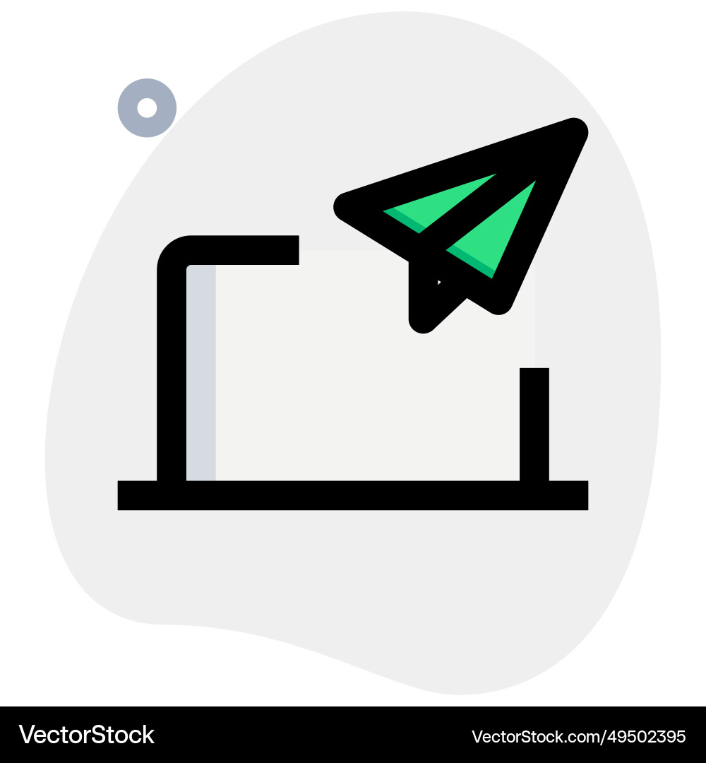 Using laptop to send an email or message vector image