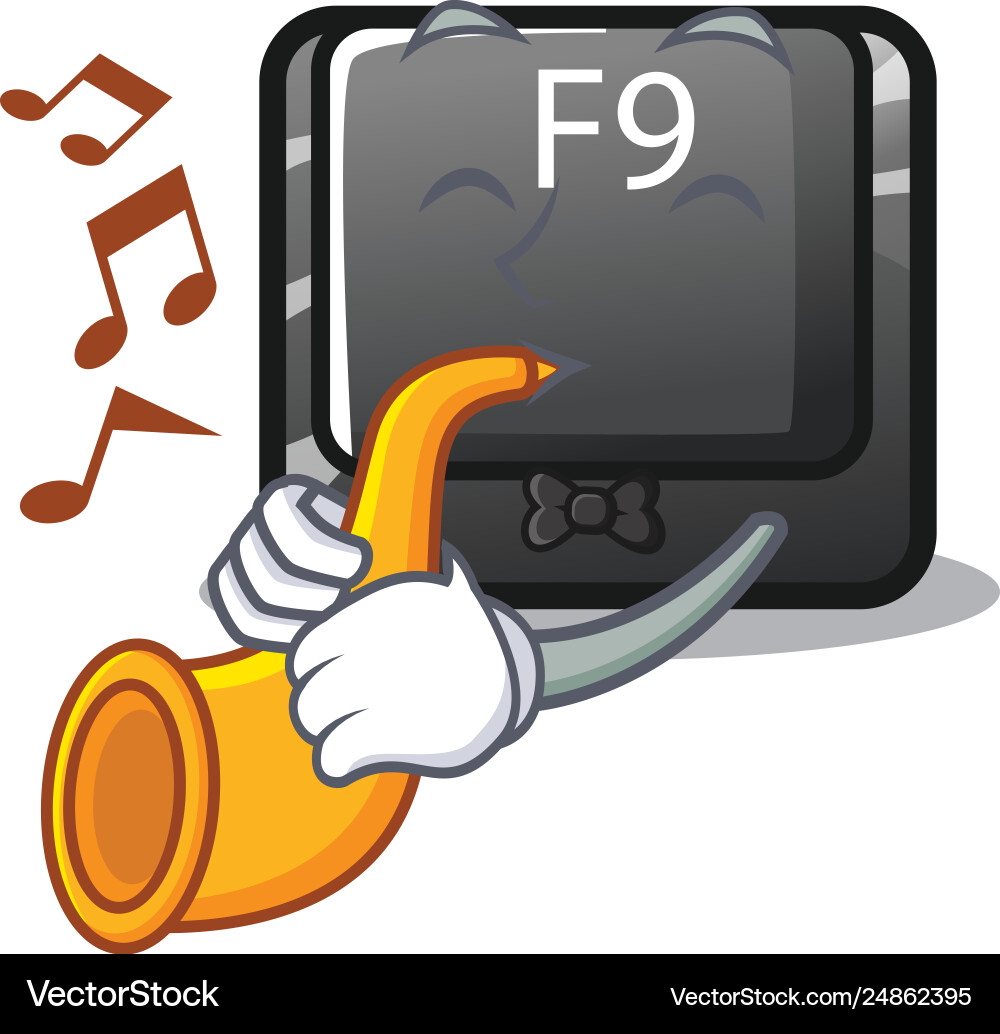 With trumpet button f9 in character shape vector image