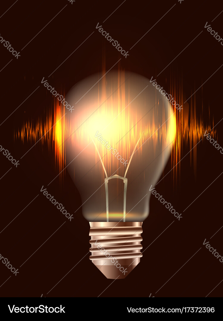 A realistic bulb with pulse element Vector Image