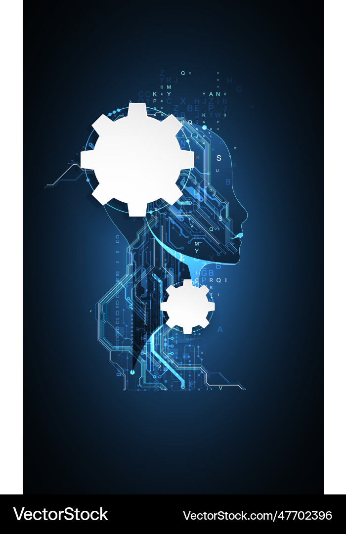 Artificial intelligence technical background Vector Image
