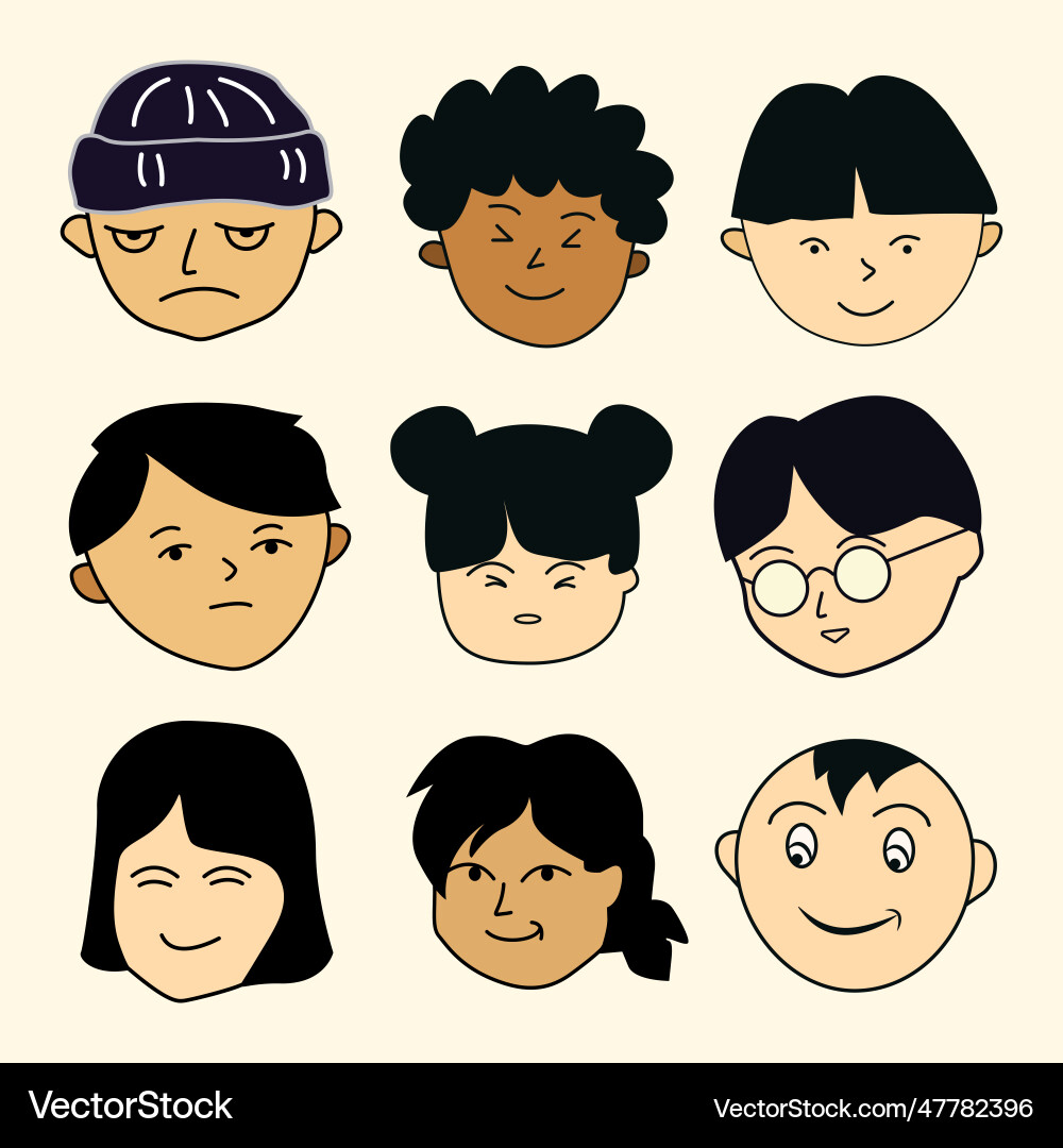 Brown emoji collection Royalty Free Vector Image