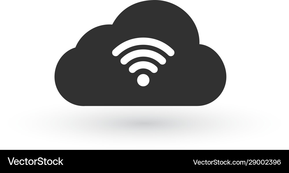 Cloud wifi icon on white background to use in web Cloud wifi icon on white background to use in web Vector Image