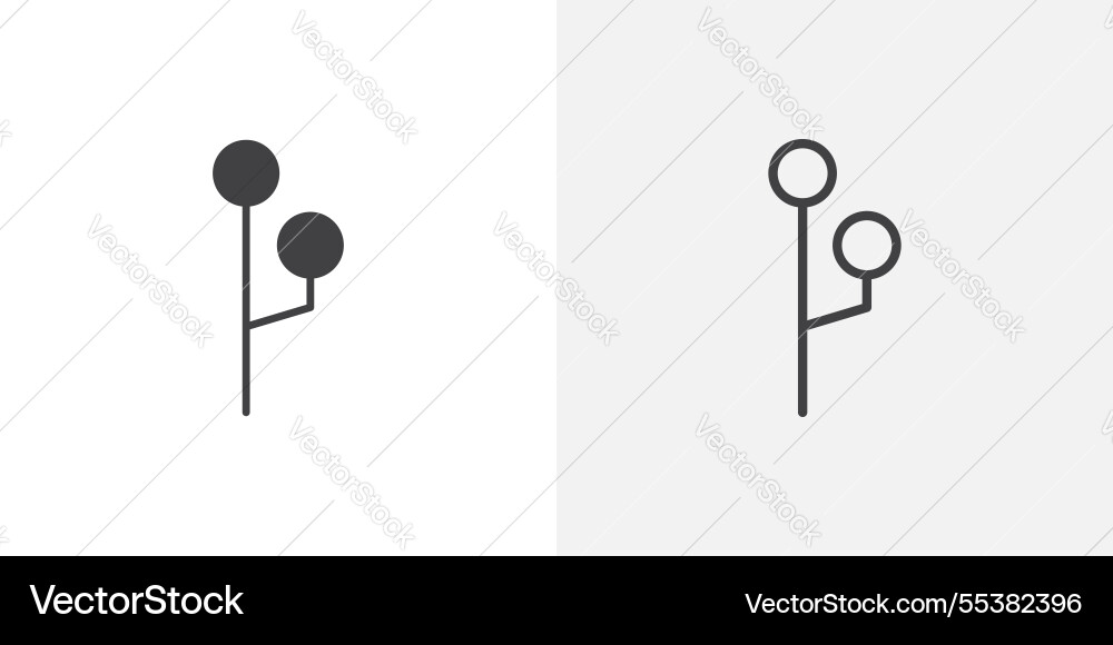 Code branch icons in black fill and liner versions Code branch icons in black fill and liner versions vector image