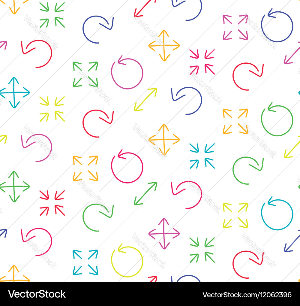 Colored arrows abstract web white seamless pattern Vector Image