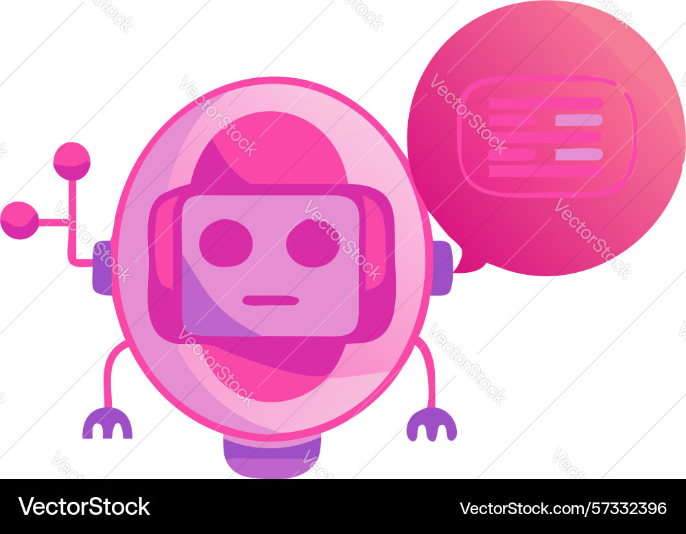 Friendly robot chatbot icon design generative ai vector image
