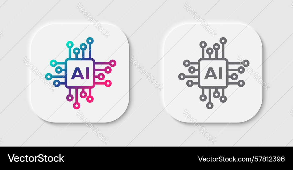 Generate ai button user interface artificial vector image