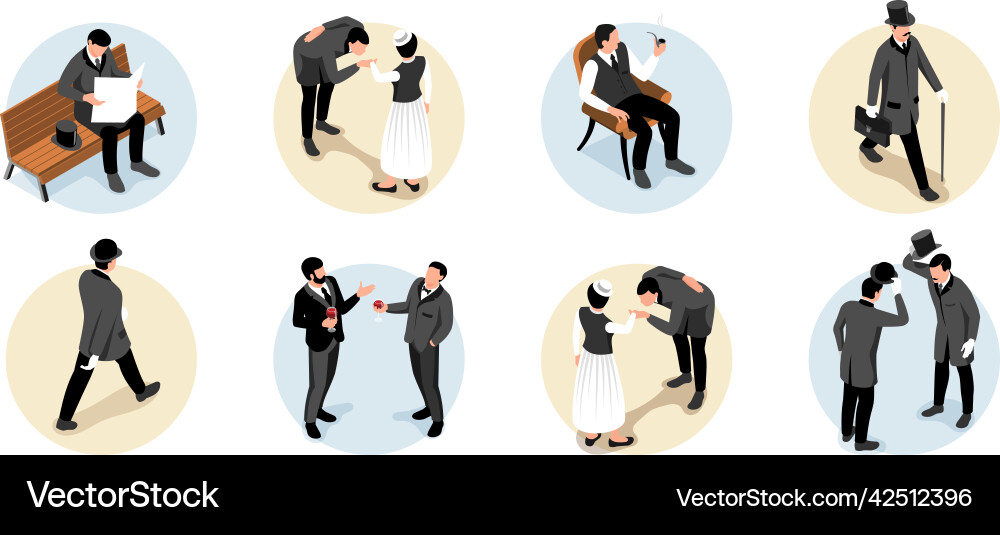 Isometrische Genmankompositionen Isometrische Genmankompositionen vektorbild