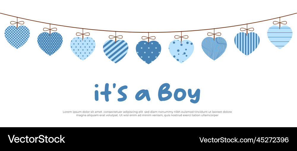 Its a boy welcome greeting card for childbirth Its a boy welcome greeting card for childbirth vector image