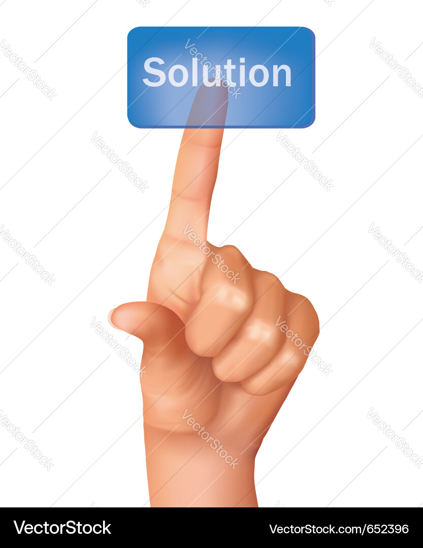 Learn Solution Button Push vector image