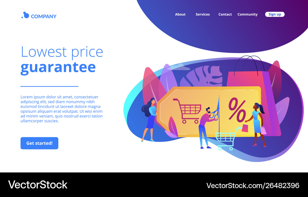 Markdown program concept landing page Markdown program concept landing page vector image