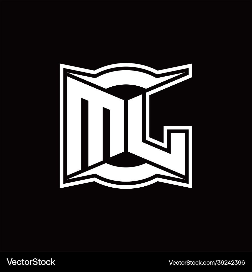 Ml logo monogram with abstract shape design Ml logo monogram with abstract shape design Vector Image