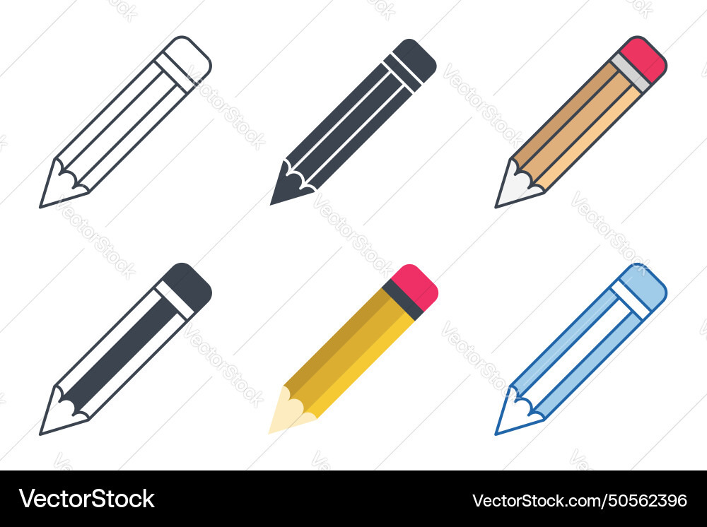 Pencil icon collection with different styles Pencil icon collection with different styles Vector Image