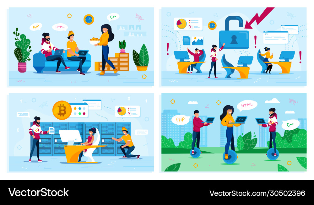 Programmer leisure bitcoin mining concepts Programmer leisure bitcoin mining concepts Vector Image