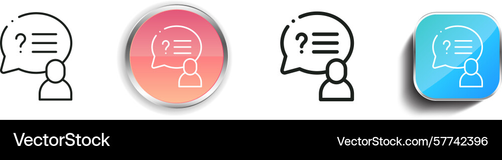 Question icon thin linear regular and button Question icon thin linear regular and button vector image