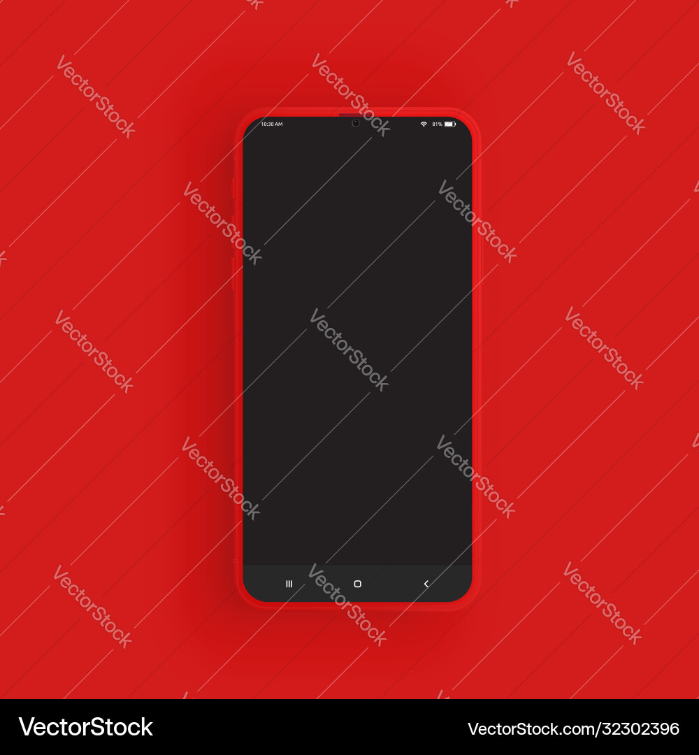 Realistic red smartphone with ui Realistic red smartphone with ui vector image