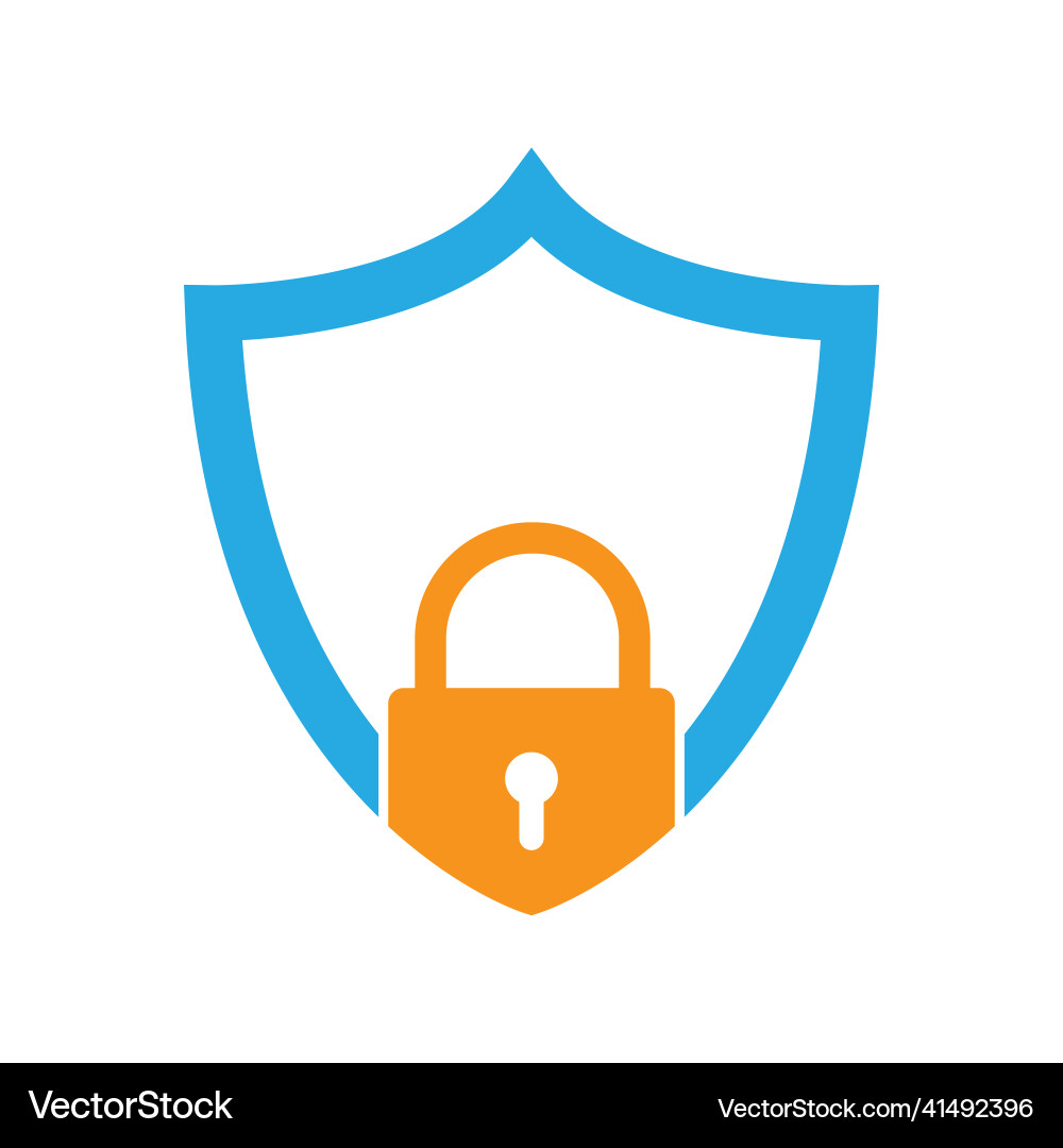 Security shield icon with lock Security shield icon with lock Vector Image
