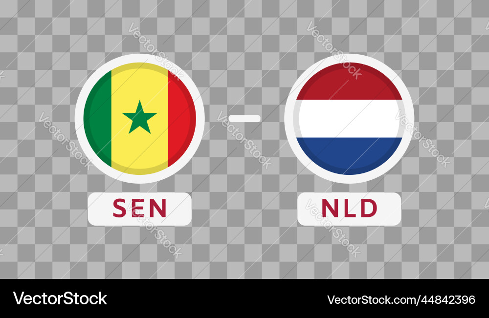 Senrgsl vs netherlands match design element flags Senrgsl vs netherlands match design element flags Vector Image