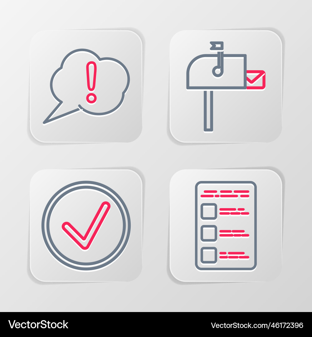 Set line create account screen on mobile check Set line create account screen on mobile check vector image