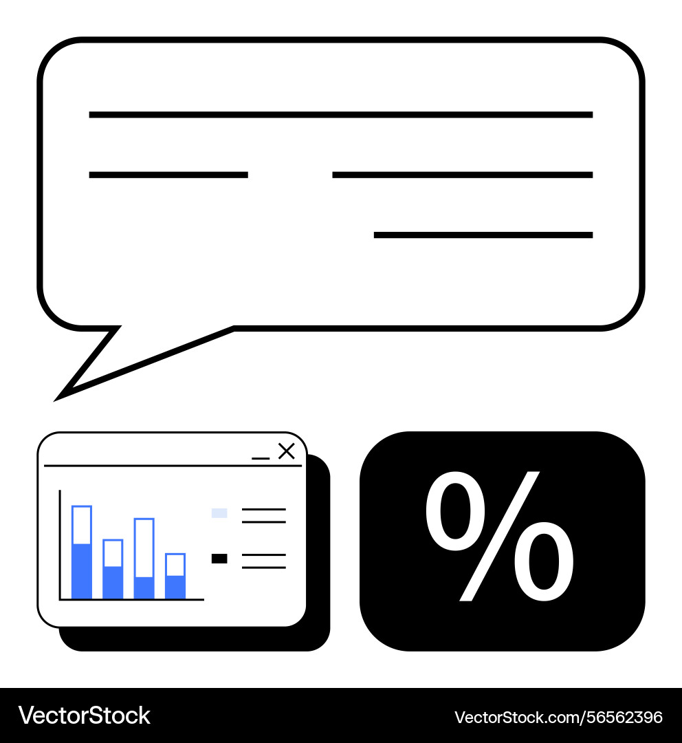 Speech bubble with data visualization Speech bubble with data visualization vector image