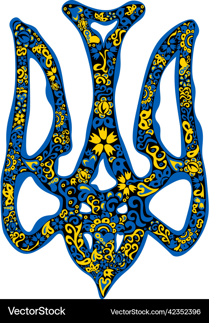 Stylized ukrainian national emblem trident tryzub Stylized ukrainian national emblem trident tryzub vector image