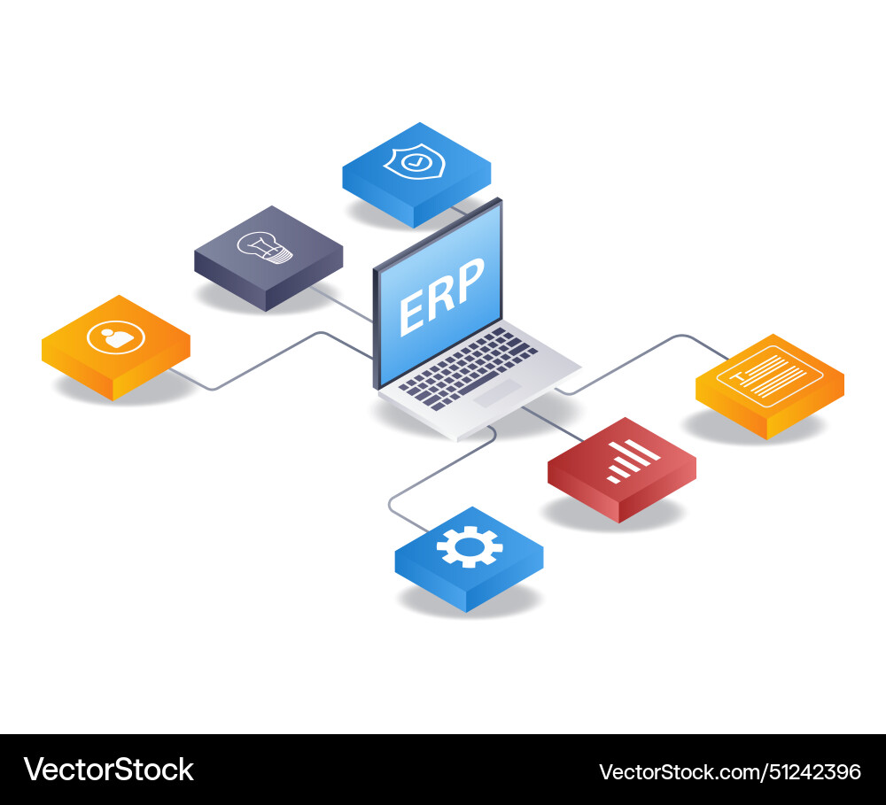 Technology business erp network developer Technology business erp network developer vector image