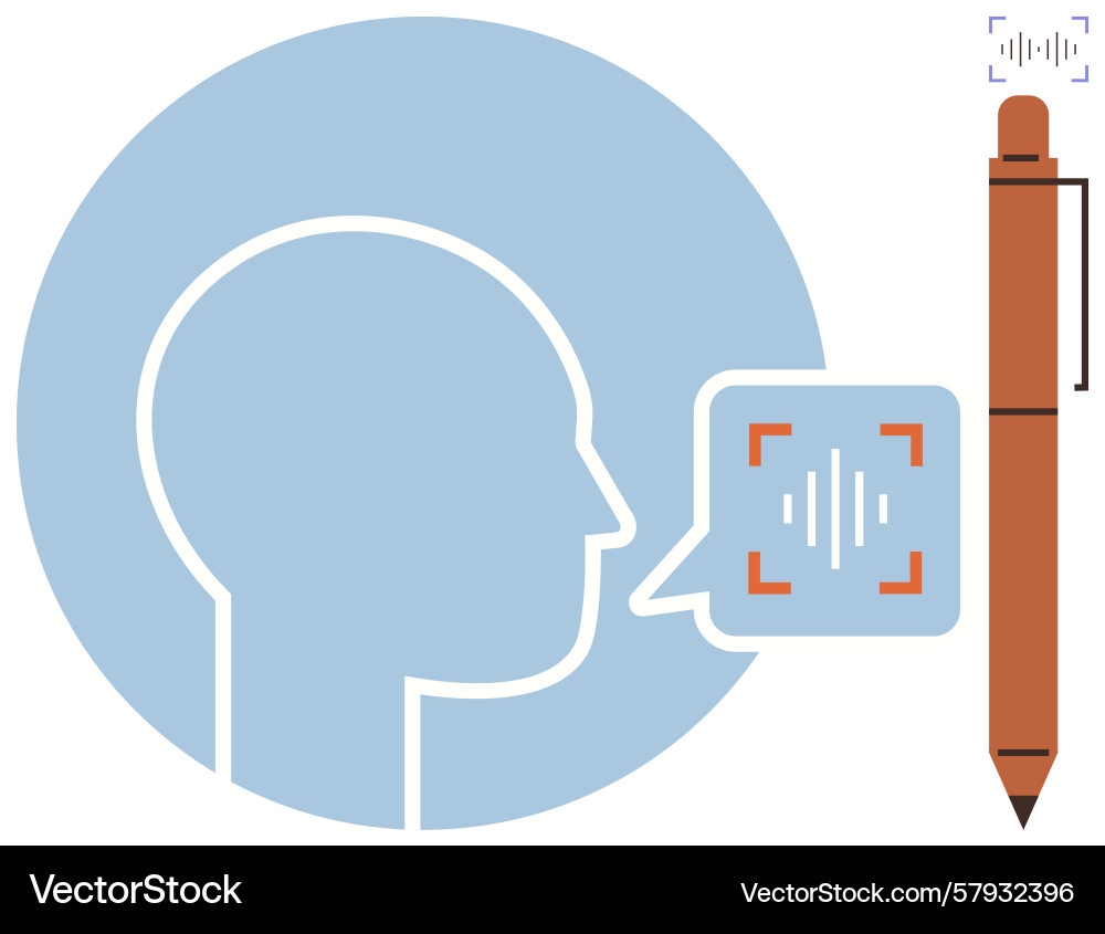 Voice recognition concept featuring user profile Voice recognition concept featuring user profile Vector Image