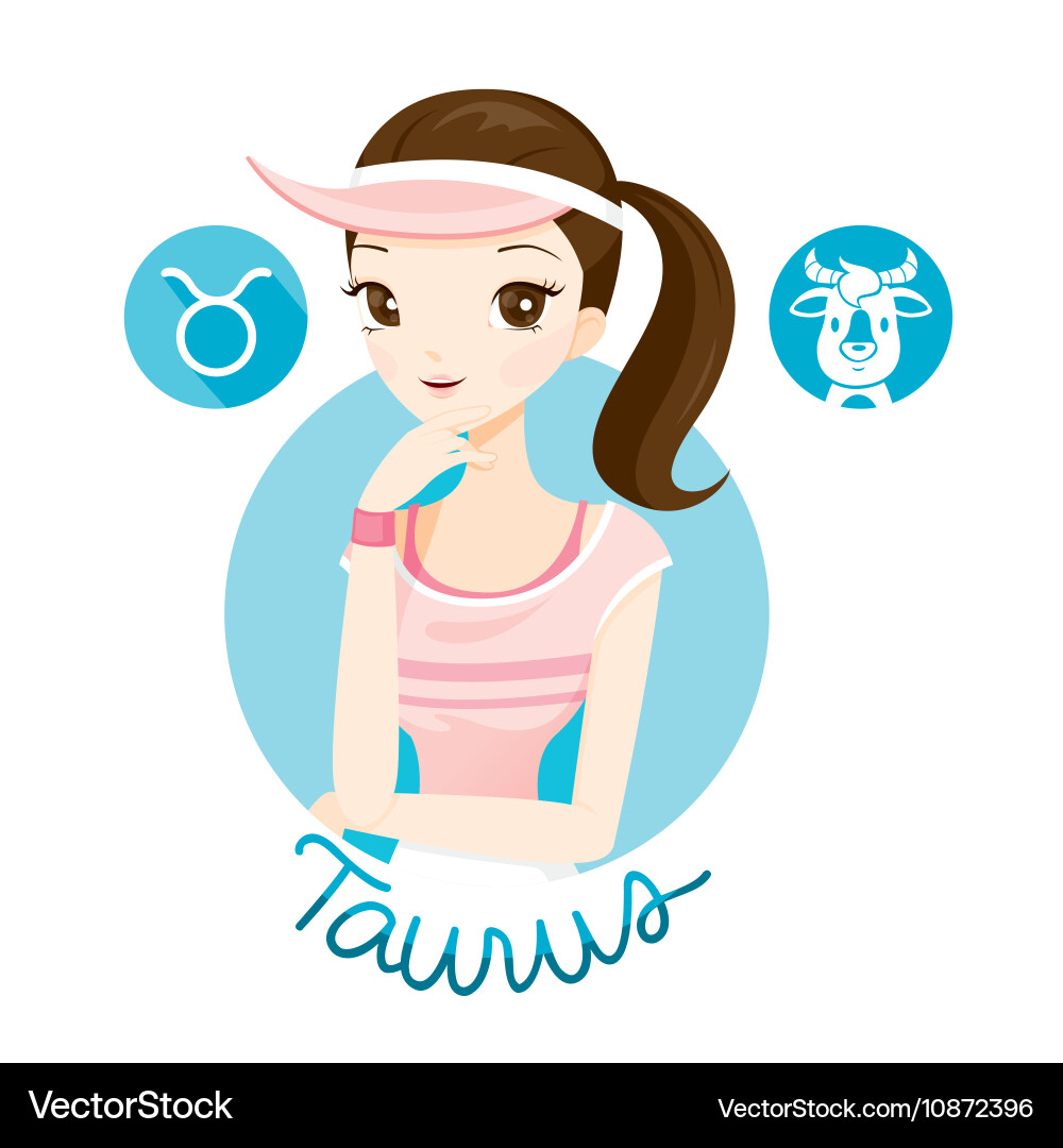 Woman with taurus zodiac sign Vector Image
