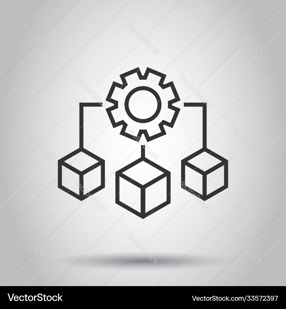 Api technology icon in flat style algorithm Api technology icon in flat style algorithm vector image